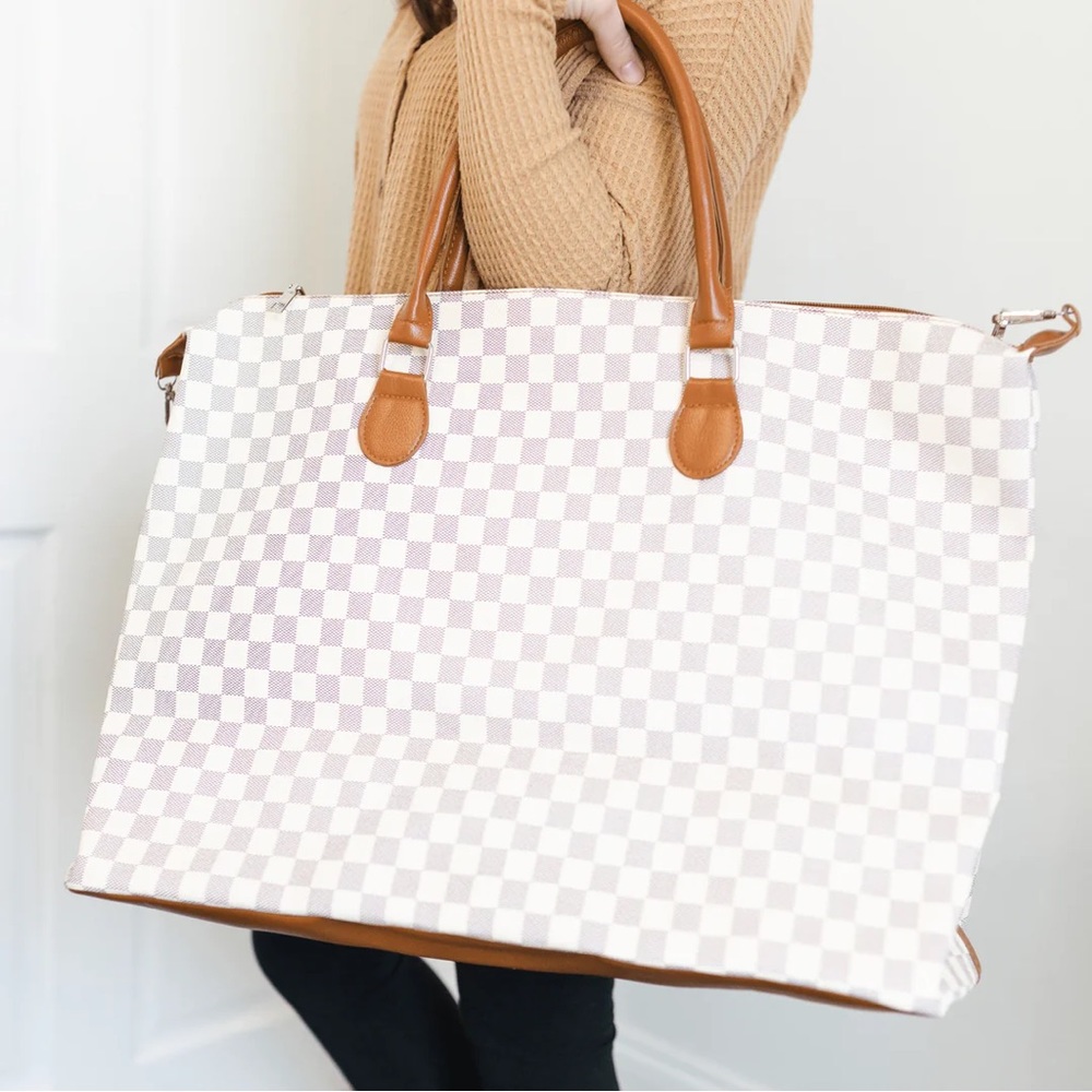 Luxe Checkered Weekender Bag